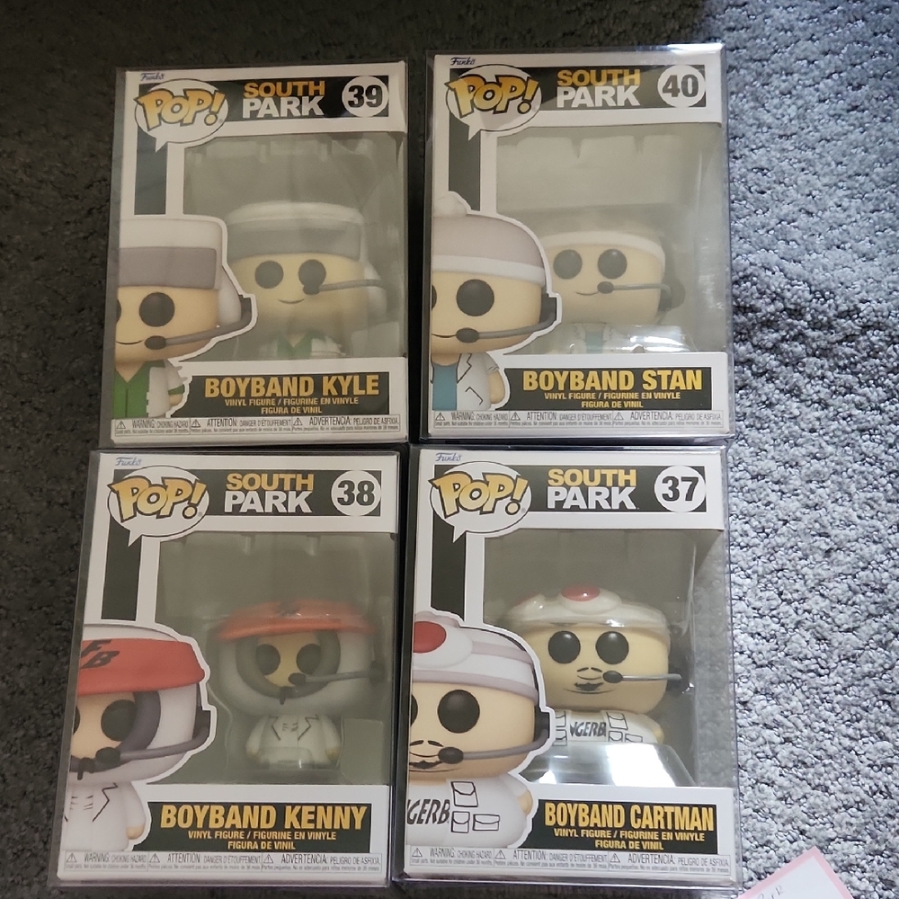 Funko South Park Boyband Pop Figures - Red, White, Black